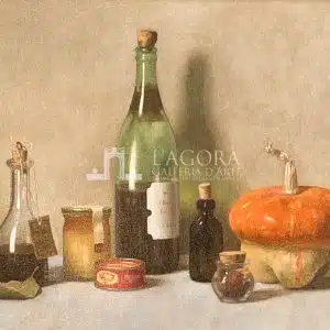 Bottle of old wine and french turban – Liliana Totaro